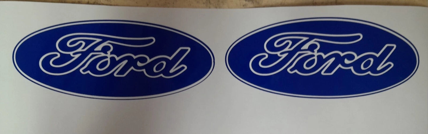 Ford badge replica Logo Replica Rally Touring Car STICKER Pair Race Bike Classic
