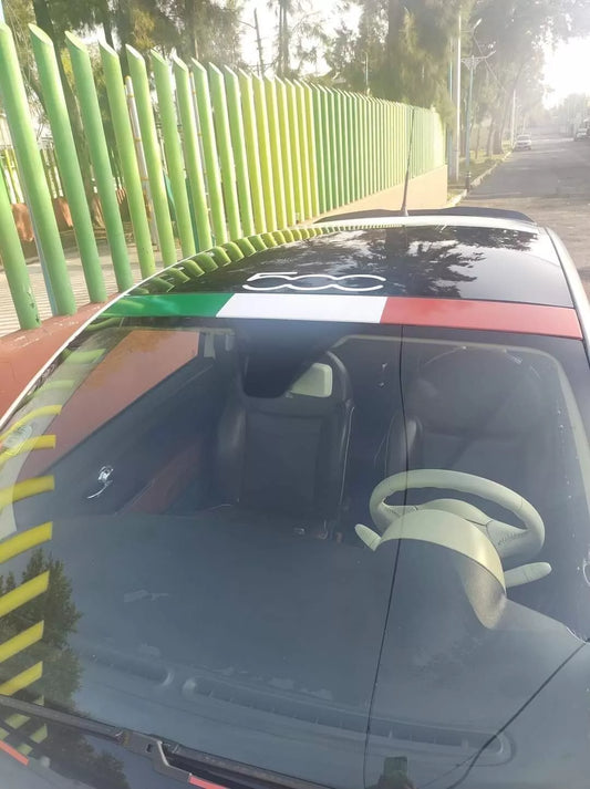 Fiat Italian Flag Windscreen Sunstrip For Fiat Abarth 500/595 Vinyl banner