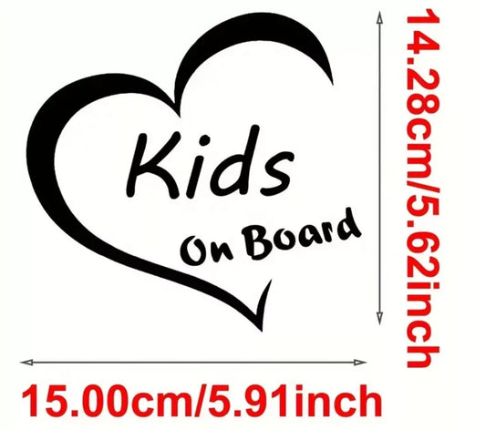 Kids On Board Sticker Vinyl Decal Car Van Kids On Board Window Bumper Child