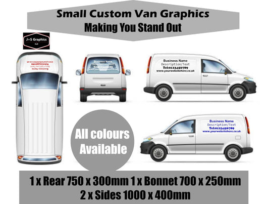 Small Custom Business Van Sign Writing Full Graphics Vinyl Decals Sticker Kit