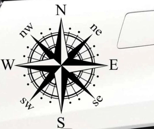 2X MOTORHOME CAMPER VAN CARAVAN / STICKERS / DECAL / GRAPHIC / COMPASS MOUNTAINS
