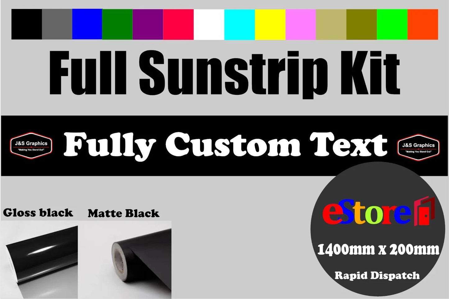 Custom Sunstrip Windscreen fit any car text Sun strip personalised 140 x 20 cm