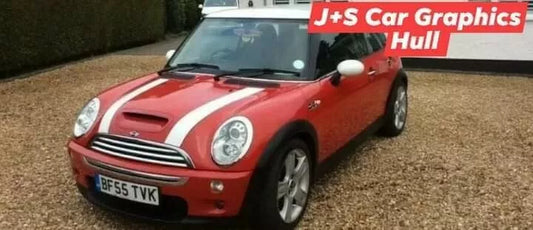 MINI ONE MINI COOPER BONNET PIN STRIPES VINYL GRAPHICS DECALS STICKERS RACING