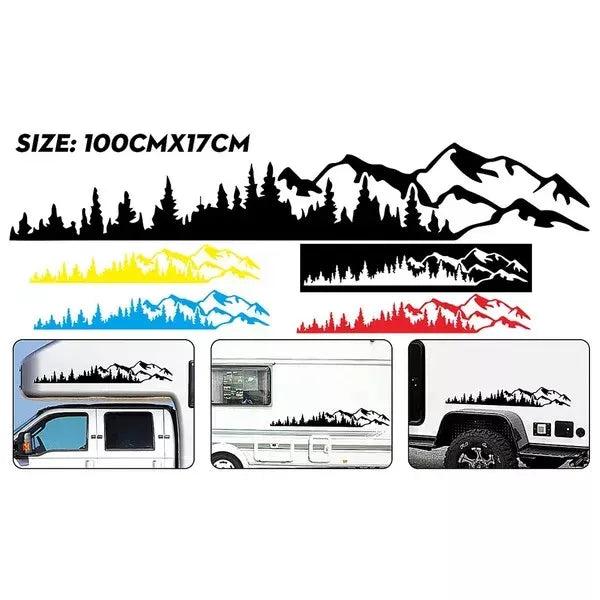 2x Mountain Range Vinyl Stickers Graphics Decals For Car Dirt Camper Van Caravan