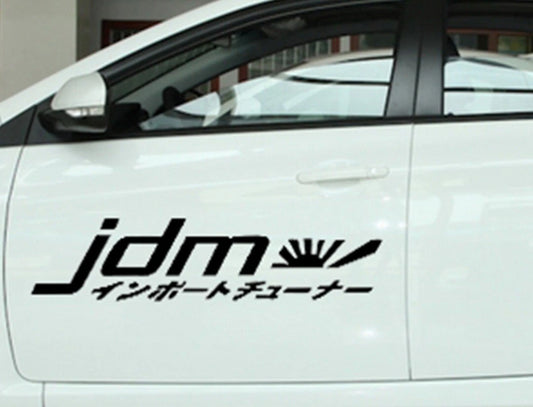 2x JDM Side Stripes Rising Sun Made Japan Flag Vinyl Sticker Decal