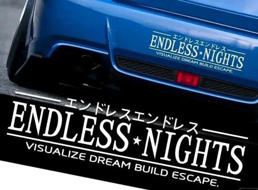 Endless Nights Large Car JDM Sticker - DUB Euro Slammed Stance Window Decal