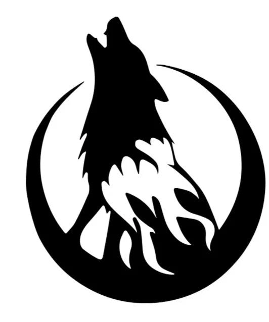 LARGE Wolf  Moon Vinyl Decal For Campervan Van Caravan Sticker Graphic Camping