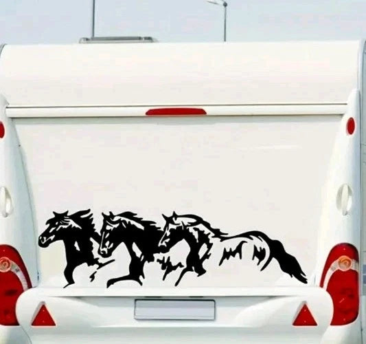 Horses Running Horsebox or Horse Trailer Graphic | Horses Sticker CAMPER