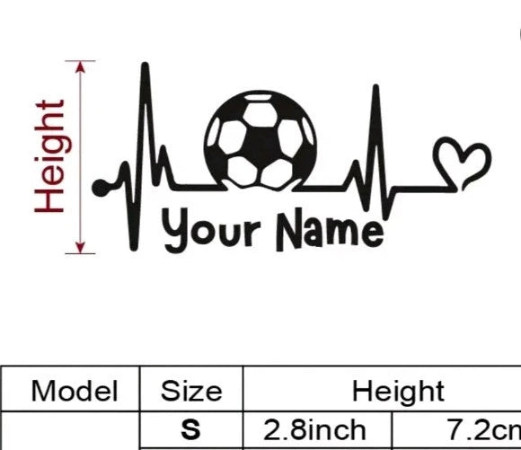 FOOTBALL CUSTOM PERSONALISED NAME CAR WINDOW BUMPER STICKER VINYL DECAL LARGE
