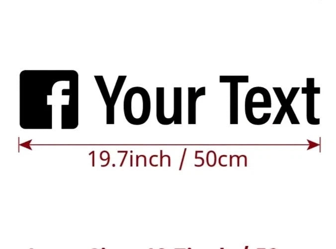 2X FACEBOOK PERSONALISED NAME CAR WINDOW BUMPER STICKER VINYL DECAL LARGE