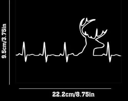 stag Heartbeat - Caravan/Car/Camper/Van Decal Sticker Graphic