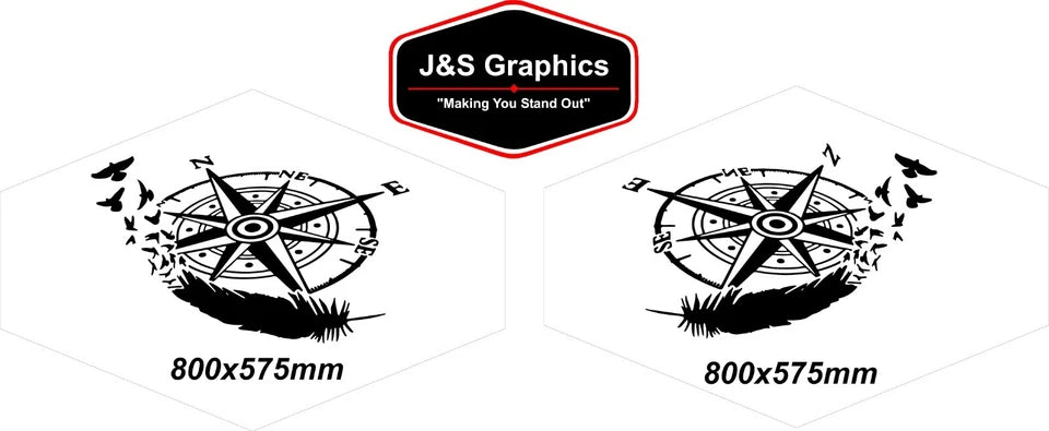 LARGE Compass Vinyl Decal For Campervan Van Caravan Sticker Graphic Camping