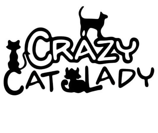 Funny Crazy Cat Lady On Board Car, Van, 4X4 Window/Bumper Vinyl Decal Sticker