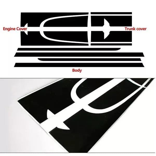 MINI, COOPER & S Bonnet + Roof + Boot Vinyl Stripes - Full Car Kit Racing Decals