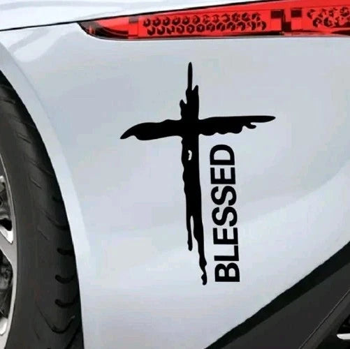 Blessed Car Window Sticker Bumper Decal JDM Drift DUB Euro Laptop Stance Show