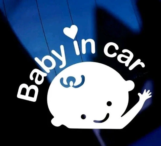BABY IN CAR CUTE DECAL LOGO FOR CAR/VAN/LAPTOP VINYL STICKER FUNNY ON BOARD