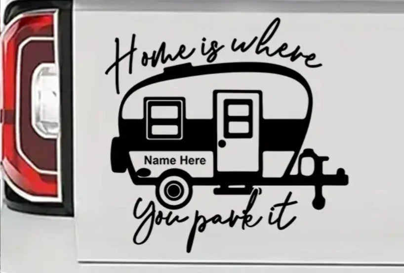 Home Is Where Camper Decal Car Caravan Motorhome Camper Van Large Vinyl Sticker