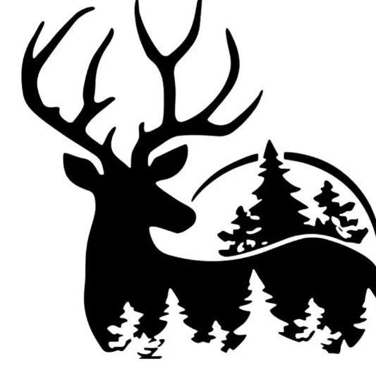 Stag Deer Camping  Sticker Large Caravan Motorhome Camper Van Mountains Decal