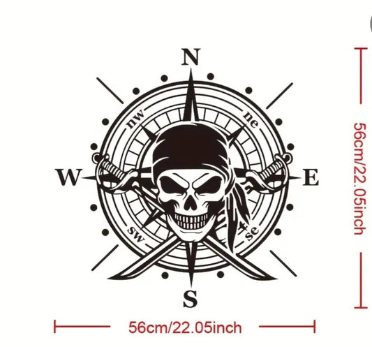 LARGE Compass Vinyl Decal For Campervan Van Caravan Sticker Graphic Camping